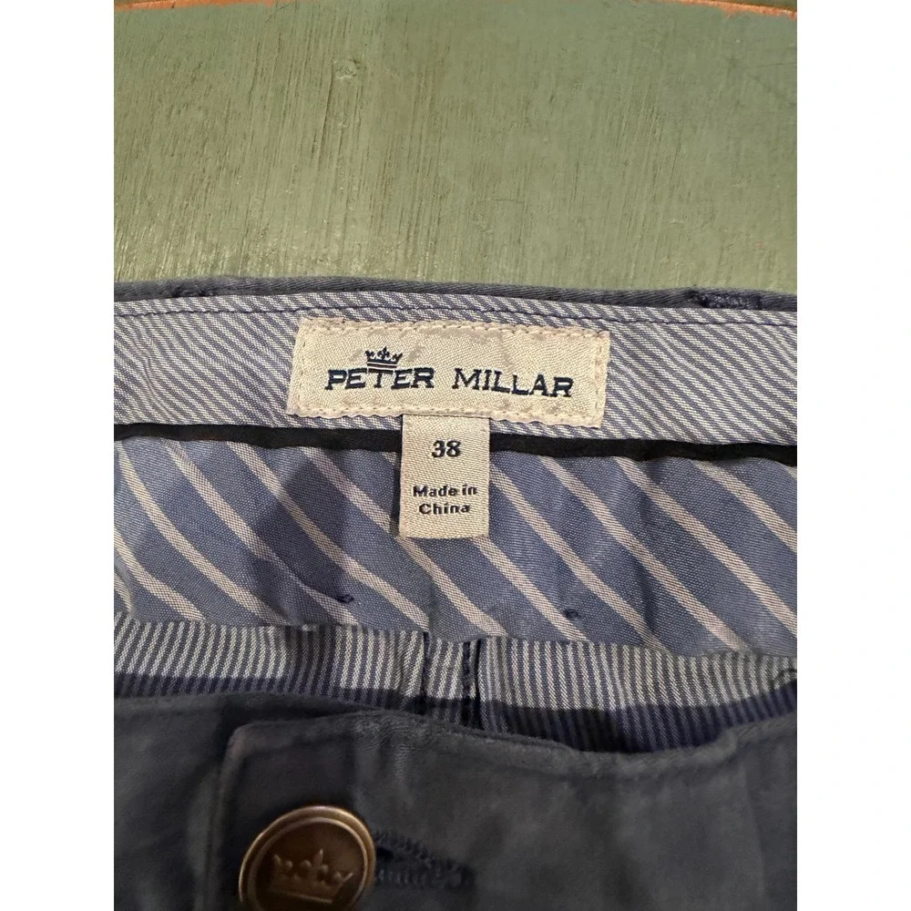 Peter Millar Crown Mens Blue 5-Pocket Pants Straight Leg Cotton Modal 38 ME0B39